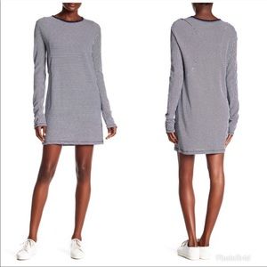 Rag & Bone Navy and White Striped Knit Long Sleeve Dress